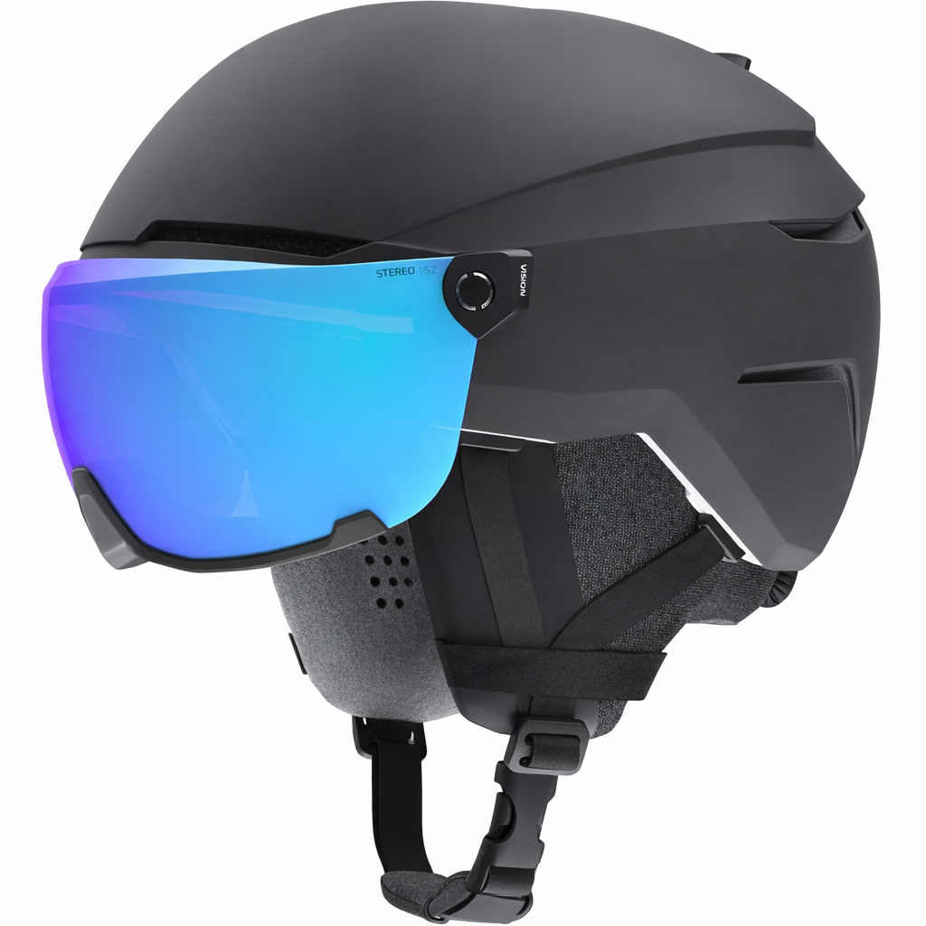 Ski goggles and helmet combo, black – Visor helmet for skiing and snowboarding